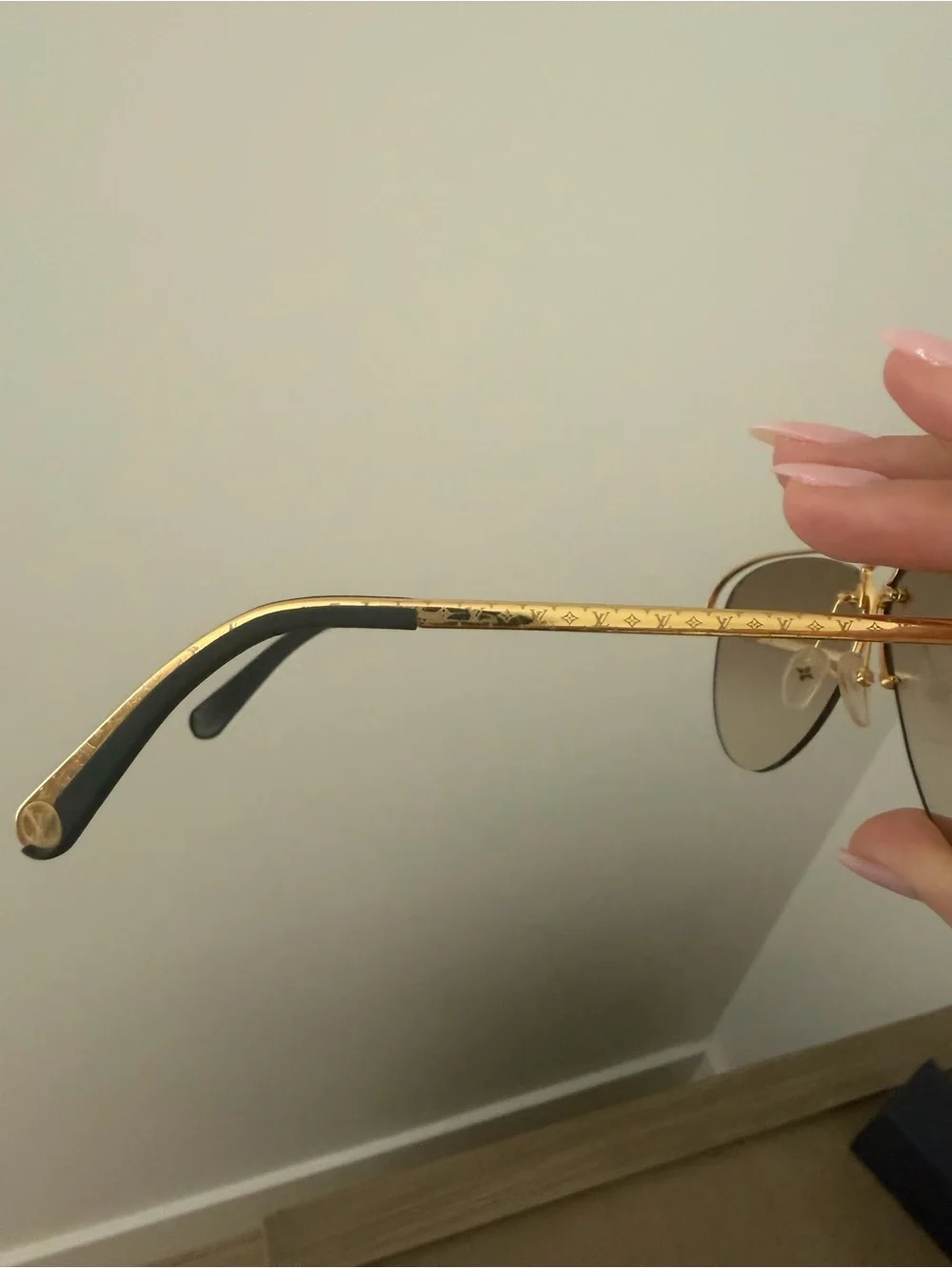 Louis Vuitton Gold Frame Sunglasses with Brown Lenses